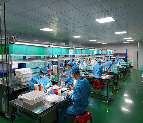 Clean room assembly line at Fides Global Link